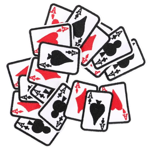 SOIMISS 5 Stück Teiliges Poker Stickerei Patch für Kleidung Dekorative Bügelflicken für Jeans Taschen und Rucksäcke Einfach Anzubringen zur Verschönerung und Reparatur von Textilien von SOIMISS