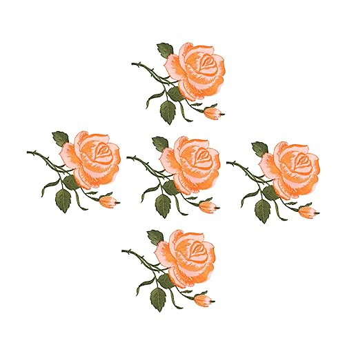 SOIMISS 5 Stück Teiliges Rosenform Aufnäher zum Aufbügeln Bestickte Kleidung Patches für DIY zur Reparatur und Dekoration von Kleidung Rucksäcken und Accessoires Orange SOIMISS 5 Stück Teiliges Rosenform Aufnäher zum Aufbügeln Bestickte Kleidung Patches für DIY zur Reparatur und Dekoration von Kleidung Rucksäcken und Accessoires Orange von SOIMISS