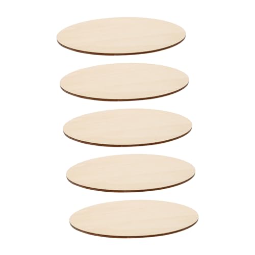 SOIMISS 5 Stück Teiliges Runde Unbehandelte Holzscheiben Durchmesser Naturbelassene Holzplatten für DIY Bastelprojekte Beschreibbare Holzrohlinge für Kreative Handarbeiten von SOIMISS
