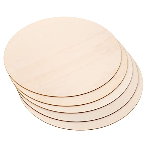 SOIMISS 5 Stück Teiliges Runde Unbehandelte Holzscheiben mit Aufhängebohrung Natürliche DIY Holzplatten für Basteln Malen Türschilder und Kreative Dekoration zu Hause von SOIMISS