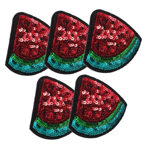 SOIMISS 5 Stück Teiliges Wassermelonen Patch Cartoon Aufnäher zum Aufbügeln Patches für DIY Bekleidung Lustige Gestickte Applikationen für Kreative Nähprojekte von SOIMISS