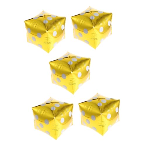SOIMISS 5 Stück Teiliges Würfel Folienballons Goldfarbene Aluminiumfolie Würfelförmige Luftballons für Themenparty Spielaktivitäten Dekoration Leicht Aufzuhängen SOIMISS 5 Stück Teiliges Würfel Folienballons Goldfarbene Aluminiumfolie Würfelförmige Luftballons für Themenparty Spielaktivitäten Dekoration Leicht Aufzuhängen von SOIMISS
