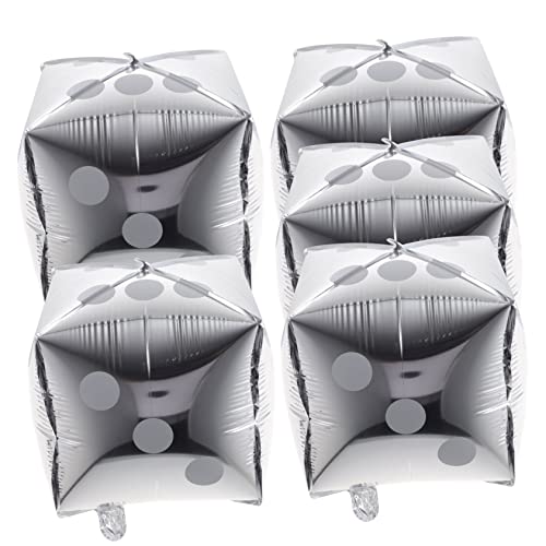 SOIMISS 5 Stück Würfel Ballon Partydekorationen Würfelförmige Luftballons Ballons Für Würfelpartys Partyballons Dekorationen Sortiert Würfeldekorationen Geformt Aluminiumfolie Silber von SOIMISS