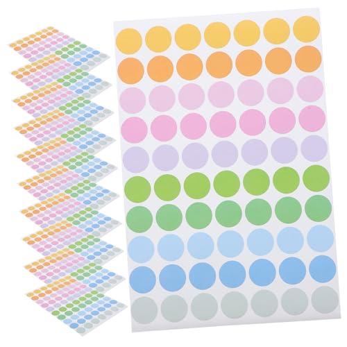 SOIMISS 50 Blatt Farbige Runde Aufkleber Selbstklebende Etiketten für und Dokumentenkennzeichnung für Organisation und Sortierung Dot Sticker von SOIMISS