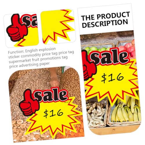 SOIMISS 50 Stück Auffällige Preisschilder Werbeaufkleber Blanko Preisetiketten für Einzelhandel Supermarkt Verkaufsförderung SOIMISS 50 Stück Auffällige Preisschilder Werbeaufkleber Blanko Preisetiketten für Einzelhandel Supermarkt Verkaufsförderung von SOIMISS