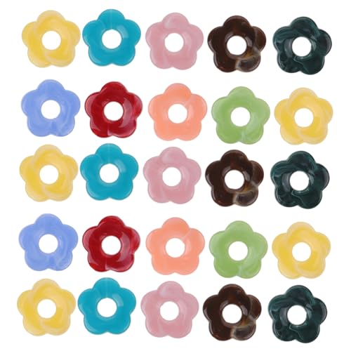 SOIMISS 50 Stück Blumenzubehör Perlen Halskette Reiz Schüttgüter Blumen- Zubehör für die Schmuckherstellung DIY -Schmuckzubehör DIY -Schmuckversorgungen Blumenperle Acryl von SOIMISS