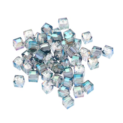 SOIMISS 50 Stück Kristallperlen Quadratisch Facettiert Bunte Schmuckperlen DIY Armband Halskette Anhänger Zubehör Pastellfarben zum Auffädeln von SOIMISS