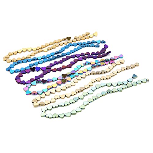 SOIMISS 50 Stück Plattierte Farbige Steinperlen Hohl Herzform DIY Bastelperlen für Schmuckherstellung Armband Halskette Kreative Halbedelstein Perlen Grün von SOIMISS