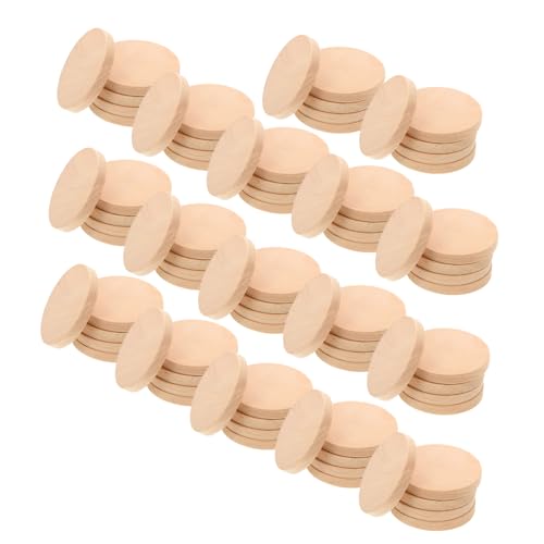 SOIMISS 50 Stück Runde Unvollendete Holzscheiben Blanke Holzplatten zum Basteln Vielseitige DIY Holzdekoration für Handwerk Party Weihnachten Geburtstagsfeier Rustikaler Holzschnitt von SOIMISS