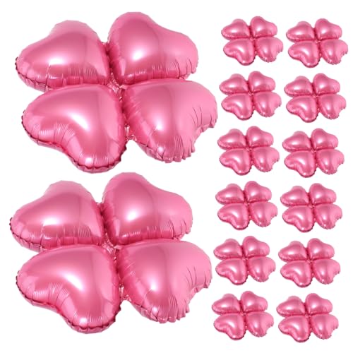 SOIMISS 50 Stück Teiliges Aluminiumfolie luftballons in Rosa mit Vierblättrigem Kleeblatt design Langlebig Wiederverwendbar und Leicht für Valentinstag Babypartys und Romantische von SOIMISS