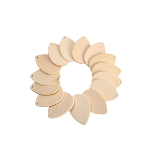 SOIMISS 50 Stück Wassertröpfchen Holz Ohrring Anhänger DIY Zubehör Dicke Unbehandelte Holztropfen für Damen und Mädchen Handgefertigte Ohrpendants Bastelset für Individuelle von SOIMISS