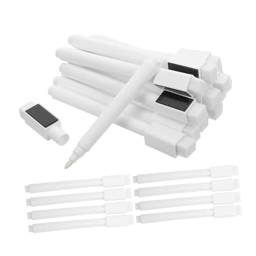 SOIMISS 50 Stück Whiteboard Marker mit Magnetkappe Trockenlöschbare Whiteboard Stifte aus Kunststoff mit Schnell Trocknender Tinte Weißer Schaft Für Büro Schule und Zuhause Vielseitig Glas von SOIMISS