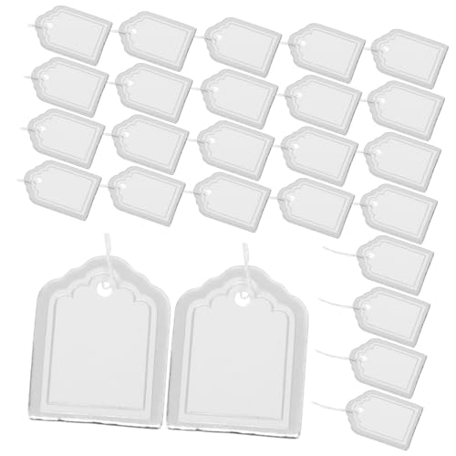 SOIMISS 500 Stück Beschreibbare Leere Papieranhänger mit Schnur Weiße Fächerförmige Preisetiketten für Schmuck Kleidung und Accessoires Vielseitige Etiketten für Individuelles Labeling von SOIMISS