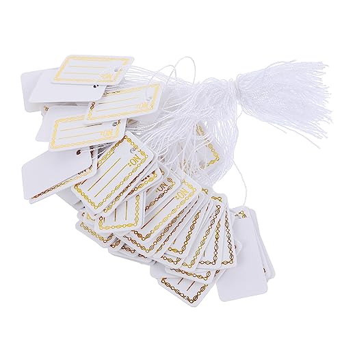 SOIMISS 500 Stück Schild Etiketten Schmuck Stichworte Tag Weinjahre Weinanhänger zum Aufhängen pendant present card geschenkekarte Geschenkanhänger Handschrift-Tag Merkzettel Baumwolle Weiß von SOIMISS