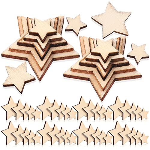 SOIMISS 500Stücke Unlackierte Holzsterne Holzstücke zum Basteln Sterne für Weihnachten Tischdeko DIY Streudeko für Hochzeiten und Partys Hochwertigem Holz von SOIMISS