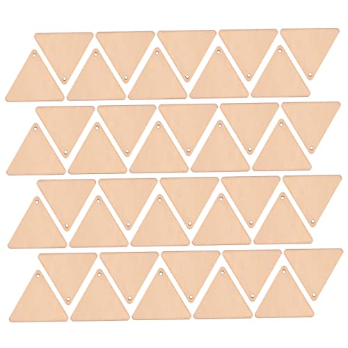 SOIMISS 50Stücke DIY Dreiecks Holzscheiben mit Unvollendete Holzschnittstücke für Bastelprojekte für Hochzeitsdekoration und von SOIMISS