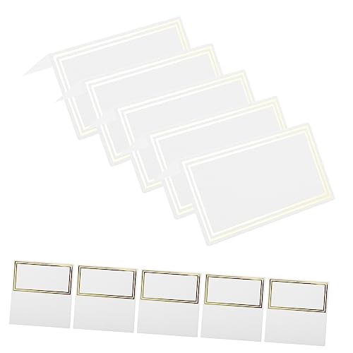 SOIMISS 50Stücke Hochwertige Tischkarten Für Hochzeiten Platzkarten Mit Goldprägung Blanko Namenskarten Für Tischdekoration Für Feierlichkeiten Und Veranstaltungen von SOIMISS