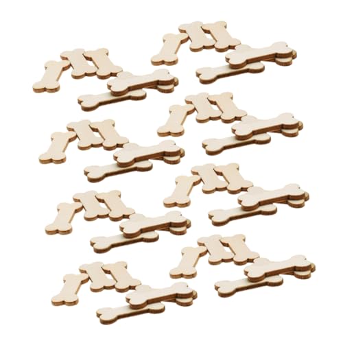 SOIMISS 50Stücke Holz Hundeknochen Unlackierte Holzstücke für DIY Projekte zum Bemalen und Gestalten von Schmuck Deko Elementen Hochzeiten und Geburtstagsgeschenken von SOIMISS