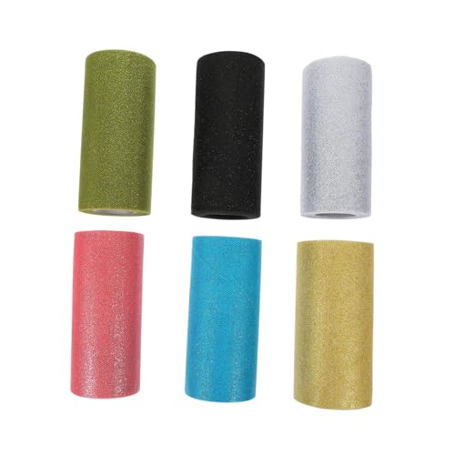 SOIMISS 6 Rollen Tüllrolle Glitzer Mesh Netzstoff Vielseitig Einsetzbar für Geschenkverpackung Hochzeitsdeko DIY Bastelprojekte Hautfreundlich Reißfest für Schleifen Blumenarrangements SOIMISS 6 Rollen Tüllrolle Glitzer Mesh Netzstoff Vielseitig Einsetzbar für Geschenkverpackung Hochzeitsdeko DIY Bastelprojekte Hautfreundlich Reißfest für Schleifen Blumenarrangements von SOIMISS