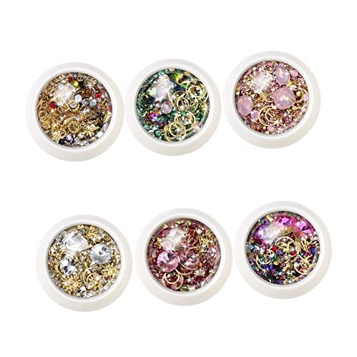 SOIMISS 6 Sätze Strass Nagelkunst Zubehör DIY Maniküre Dekoration für Vielseitige Nail Art Supplies für Kreative Nageldesigns Geschenkidee für Nagel von SOIMISS