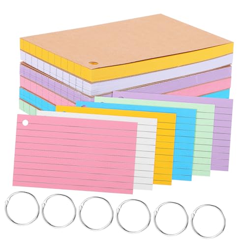 SOIMISS 6 Stück Farbige Lernkarteikarten mit Ring Doppelseitig Liniert Stabiles Hardcover Handliche Notizkarten für Effektives Lernen Vokabeltraining Memoaufnahme Vielseitig Einsetzbar SOIMISS 6 Stück Farbige Lernkarteikarten mit Ring Doppelseitig Liniert Stabiles Hardcover Handliche Notizkarten für Effektives Lernen Vokabeltraining Memoaufnahme Vielseitig Einsetzbar von SOIMISS