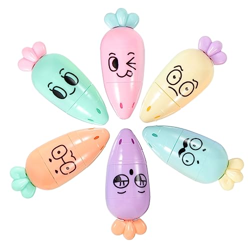 SOIMISS 6 Stück Karotten Textmarker Bunte Kawaii Marker für Schule und Büro Abwischbare Stifte für Notizen und Tagebuch Perfektes für Schüler und Lehrer SOIMISS 6 Stück Karotten Textmarker Bunte Kawaii Marker für Schule und Büro Abwischbare Stifte für Notizen und Tagebuch Perfektes für Schüler und Lehrer von SOIMISS