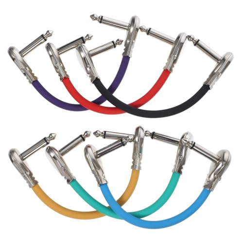 SOIMISS 6 Stück Teiliges Gitarren Patchkabel Flachstecker Kupferkern Langlebig für Effektpedale Instrument Verbindung Kompatibel mit Gitarren Verstärkern und Mischpulten von SOIMISS