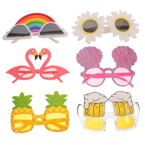 SOIMISS 6 Stück Teiliges Hawaiianische Partybrillen aus Leichtem Kunststoff Lustige Tropische Sonnenbrillen mit Flamingo Ananas Blume Bier Cocktail und für Strand und Poolpartys SOIMISS 6 Stück Teiliges Hawaiianische Partybrillen aus Leichtem Kunststoff Lustige Tropische Sonnenbrillen mit Flamingo Ananas Blume Bier Cocktail und für Strand und Poolpartys von SOIMISS