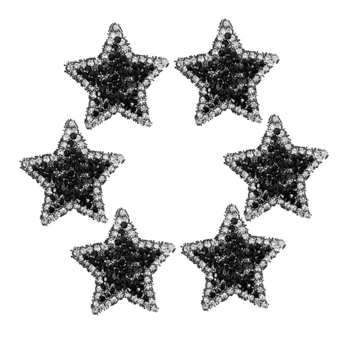 SOIMISS 6 Stück Teiliges Kreative Sternförmige Patches mit Perlendesign für DIY Bastelbedarf Bling Star Shaped Applikationen für Kleidung und Textilien von SOIMISS