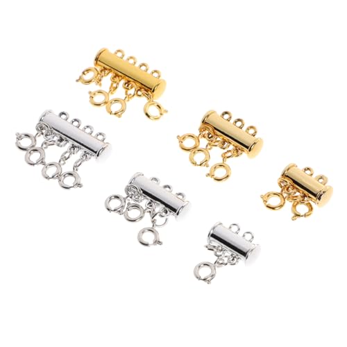 SOIMISS 6 Stück Teiliges Magnetverschluss für Schmuck DIY Multifunktionale Karabinerhaken und Mehrfachreihige Magnetverschlüsse in Silber und Gold Langlebig und Einfach zu Befestigen für SOIMISS 6 Stück Teiliges Magnetverschluss für Schmuck DIY Multifunktionale Karabinerhaken und Mehrfachreihige Magnetverschlüsse in Silber und Gold Langlebig und Einfach zu Befestigen für von SOIMISS