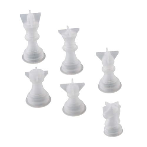SOIMISS 6 Stück Teiliges Schachfiguren silikonform DIY Gießform für Schachbrett Figuren Basteln Wiederverwendbar Waschbar Dekorativ für Familie und Schachliebhaber von SOIMISS