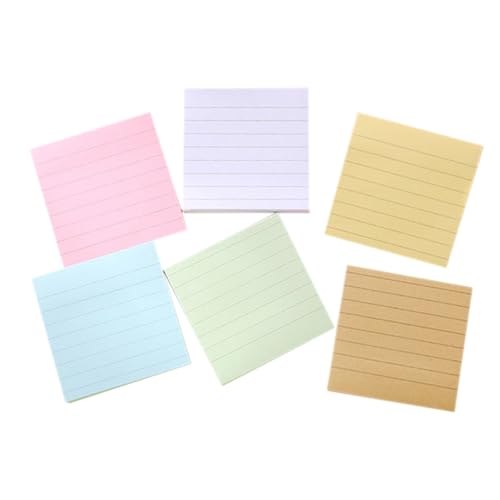 SOIMISS 6 Stück Teiliges Selbstklebender Liniert Farbiger Memo Pads Abreißbare Notizzettel für Büro Schule und Zuhause für Schüler Lehrer und To Do Listen von SOIMISS