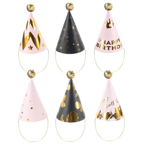 SOIMISS 6 Stück Teiliges Set Geburtstagsmützen mit Paillettenball Bunte Dreieckshüte für DIY Partyhut mit Verschiedenen Mustern Wie Streifen Blättern Blumen Sternen und Goldenen Designs SOIMISS 6 Stück Teiliges Set Geburtstagsmützen mit Paillettenball Bunte Dreieckshüte für DIY Partyhut mit Verschiedenen Mustern Wie Streifen Blättern Blumen Sternen und Goldenen Designs von SOIMISS
