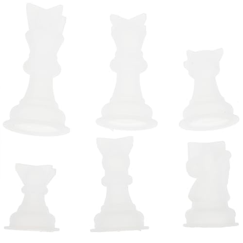 SOIMISS 6 Stück Teiliges Silikonform für DIY Kerzen und Ornament Gießen Langlebige Schachfiguren Formen Bruchsichere Gießform für Kreative Handarbeit und Individuelle Dekorationen von SOIMISS