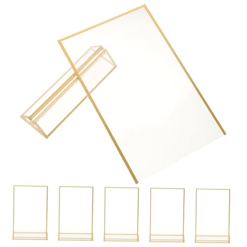 SOIMISS 6 Stück Tischkartenhalter Goldrand Professioneller Preisschildhalter für Speisekarte Werbung Hochzeitstisch Vielseitig Einsetzbar für Einzelhandel und Gastronomie SOIMISS 6 Stück Tischkartenhalter Goldrand Professioneller Preisschildhalter für Speisekarte Werbung Hochzeitstisch Vielseitig Einsetzbar für Einzelhandel und Gastronomie von SOIMISS