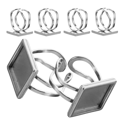 SOIMISS 6 Stück Verstellbare Ringrohlinge aus Edelstahl Quadratische Schmuckfassung DIY Ringsockel für Schmuckherstellung Kreative Ringbasen für Individuelles Basteln SOIMISS 6 Stück Verstellbare Ringrohlinge aus Edelstahl Quadratische Schmuckfassung DIY Ringsockel für Schmuckherstellung Kreative Ringbasen für Individuelles Basteln von SOIMISS