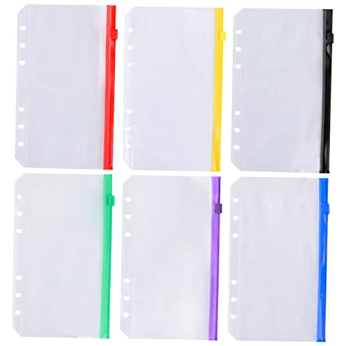 SOIMISS 6 Stück Wiederverwendbare Zipper Taschen Organizer Farben Schwarz Rot Grün Gelb Blau Durchsichtige Dokumententaschen aus PVC für Schreibwaren und Kleine Gegenstände von SOIMISS