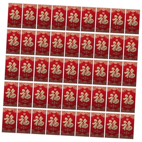 SOIMISS 60 Stück Kleine Rote Umschläge für Chinesisches Neujahr Hong Bao Glücksgeldumschläge mit Lebhaften Rot-farben Einzeln Verpackt für Festtage Hochzeiten Geburtstage und von SOIMISS