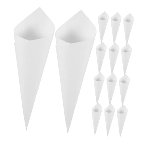 SOIMISS 60 Stück Papierblattkegel Mini Blütenblattkegel Hochzeitsdekor Blumen Vor Papierkegel Süßigkeiten Partyzubehör Konfetti Blütenblätter Party Blütenkegel Kraftpapier Weiß von SOIMISS