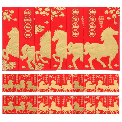 SOIMISS 60 Stück Rote Umschläge Chinesischen Neujahr 2026, Geldumschläge, Neujahr Des Pferdes Hong Bao, Rote Päckchen Mondfest Für Das Glückliche Frühlingsfest von SOIMISS
