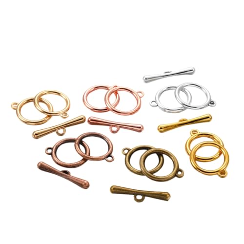 SOIMISS 60 Stück Teiliges Ot Kettenverschluss Set aus Elektroplattiertem Legierungsmetall Leichtes DIY Schmuckzubehör für Armbänder Handliche Runde Verschlüsse für Schmuckherstellung von SOIMISS