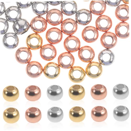 SOIMISS 60 Stück Teiliges Runde Silber Goldton Abstandshalter Perlen aus Silber für DIY Schmuckherstellung Leichtes Armband Halskettenzubehör für Schmuckliebhaber SOIMISS 60 Stück Teiliges Runde Silber Goldton Abstandshalter Perlen aus Silber für DIY Schmuckherstellung Leichtes Armband Halskettenzubehör für Schmuckliebhaber von SOIMISS