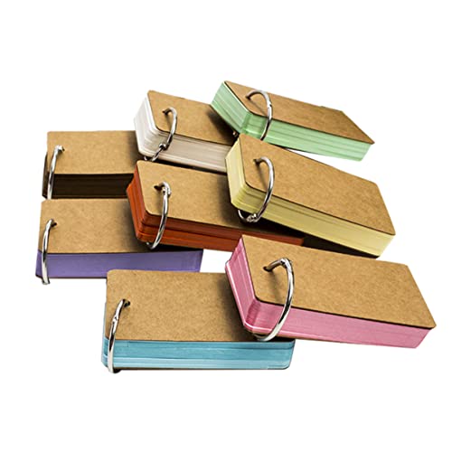 SOIMISS 6Stücke Alphabetkarten Leere Notizblöcke DIY Lernkarten mit Ringbinder für Schule und Büro Grün Blau Gelb Orange Rosa von SOIMISS