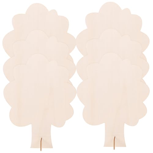 SOIMISS 6Stücke Unbemalte Holzbaumdekorationen zum Selbermachen Langlebiges Holzmaterial für DIY Projekte Ostern und Partys Bastelsets von SOIMISS