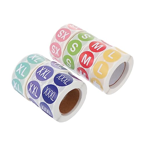 SOIMISS 7 Rollen Kleidergrößen Aufkleber Selbstklebende Etiketten pro Rolle für Xs Xxxl Praktische Stickers für Bekleidung und Organisation von SOIMISS
