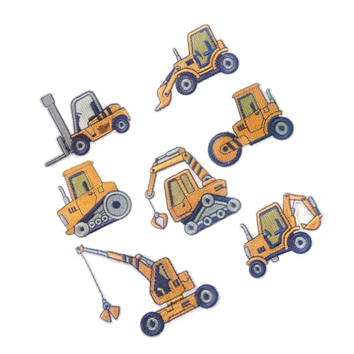 SOIMISS 7 Stück Teiliges Bügelflicken Baufahrzeug motiven Bestickte Reparatur patches für Kleidung Jeans und Rucksäcke Kleine Aufnäher zum Aufbügeln und Dekorieren von SOIMISS