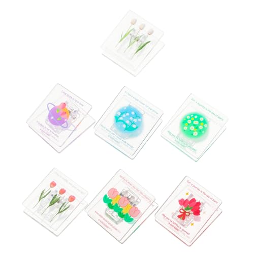 SOIMISS 7 Stück Teiliges Bunte Tulpen Design Acryl Büroklammern Mehrfunktionale Transparente Dokumentenclips Praktische Haushaltsverschluss und Organisationsclips von SOIMISS