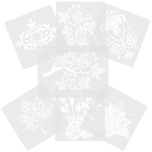 SOIMISS 7 Stück Teiliges Pflanzen Malschablonen Portable Wiederverwendbare DIY Schablonen für Kreative Blumenornamente Kompakt zum Bemalen von Wänden Möbeln Leinwänden und Scrapbooking von SOIMISS