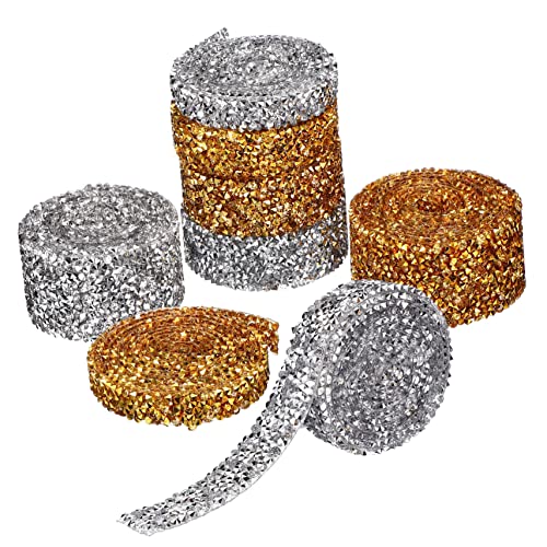 SOIMISS 8 Rollen Selbstklebende Strassbänder Glitzernde Wasserdiamant Ribbons Silber Gold für Bastelarbeiten Hochzeitsdekorationen und Kreative Projekte SOIMISS 8 Rollen Selbstklebende Strassbänder Glitzernde Wasserdiamant Ribbons Silber Gold für Bastelarbeiten Hochzeitsdekorationen und Kreative Projekte von SOIMISS
