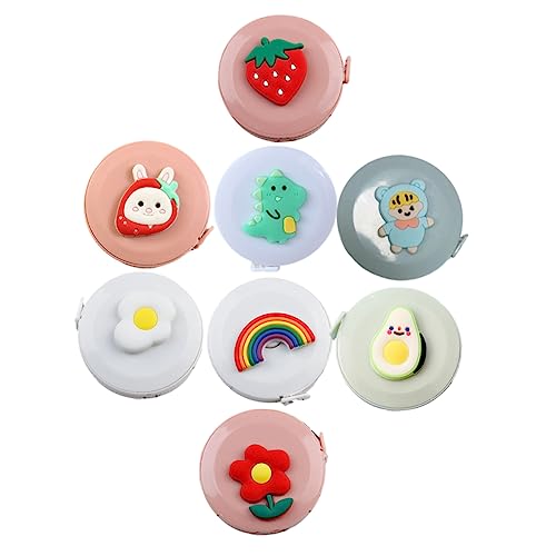 SOIMISS 8 Stck Teiliges Mini Maßband Einziehbares Flexibles Bandmaß Dualseitige Genaue Skalierung Kompakt und Tragbar für DIY Nähen Körper und Bastelmessungen Buntes Cartoon Design von SOIMISS